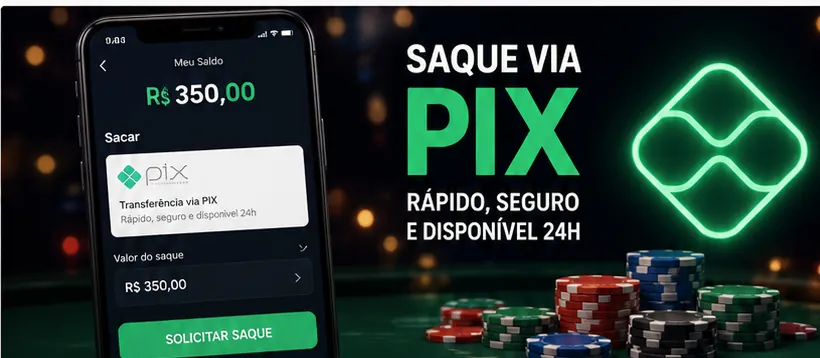 Saque via PIX em cassino online no Brasil