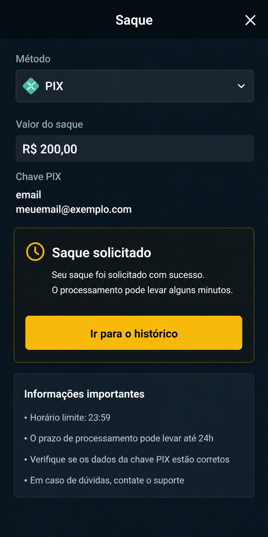Primeiro saque via PIX demorou