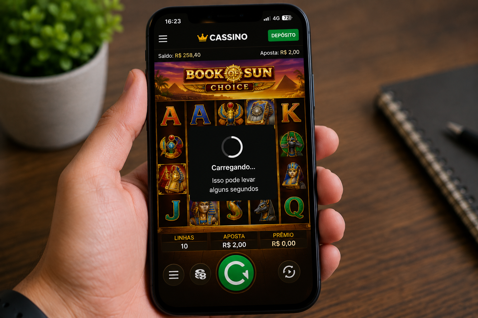 Cassino pesado no celular
