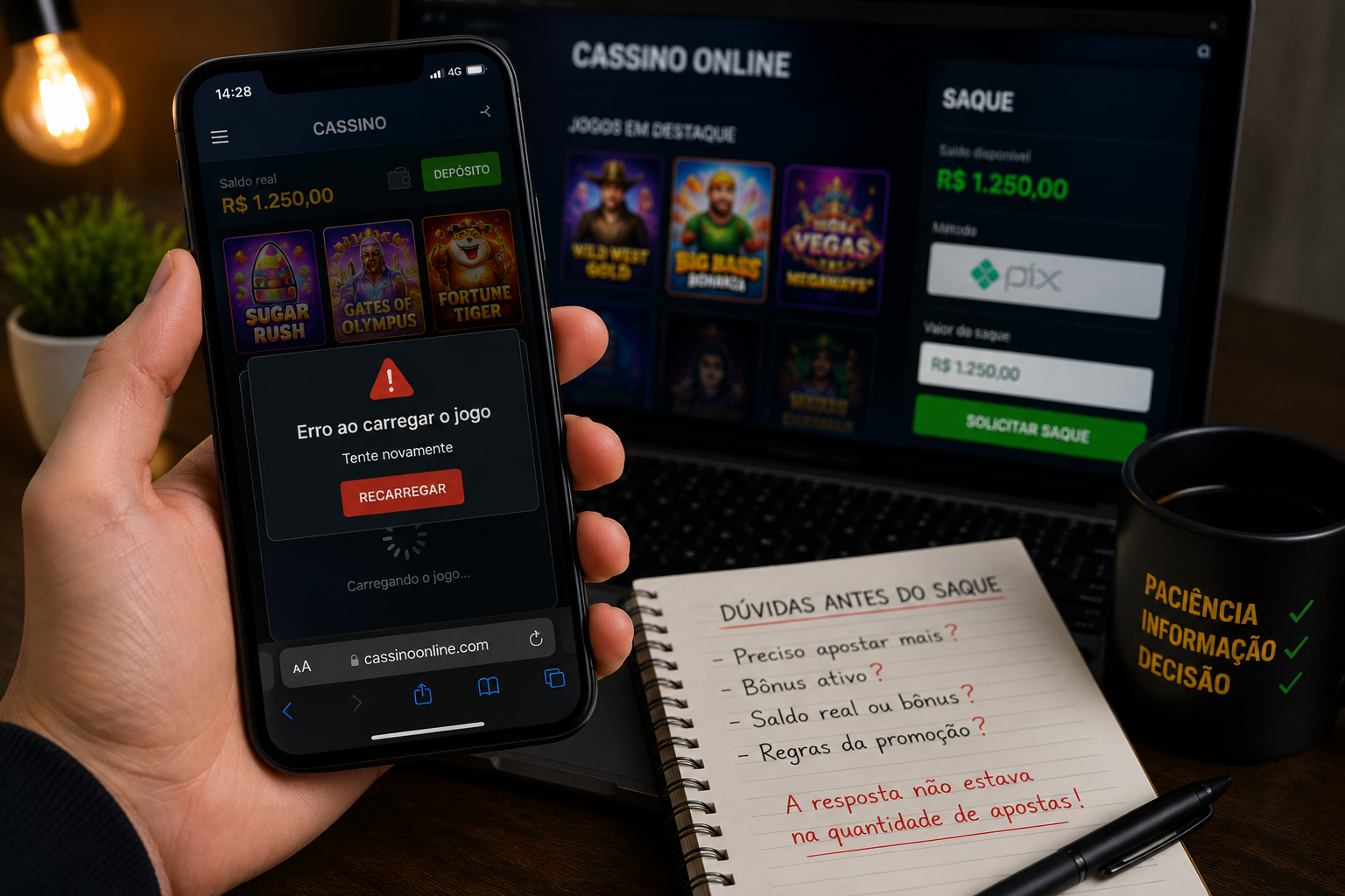Como entender saldo disponível e bônus antes do saque
