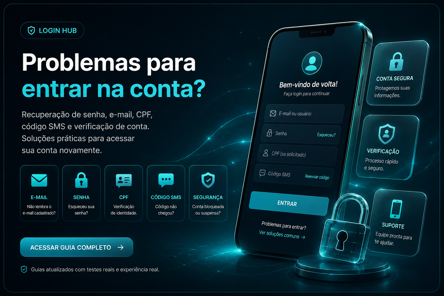 Problemas para entrar na conta do cassino online