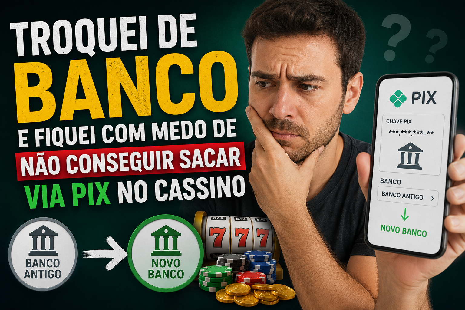 Troquei de banco e fiquei com medo de não conseguir sacar via PIX no cassino